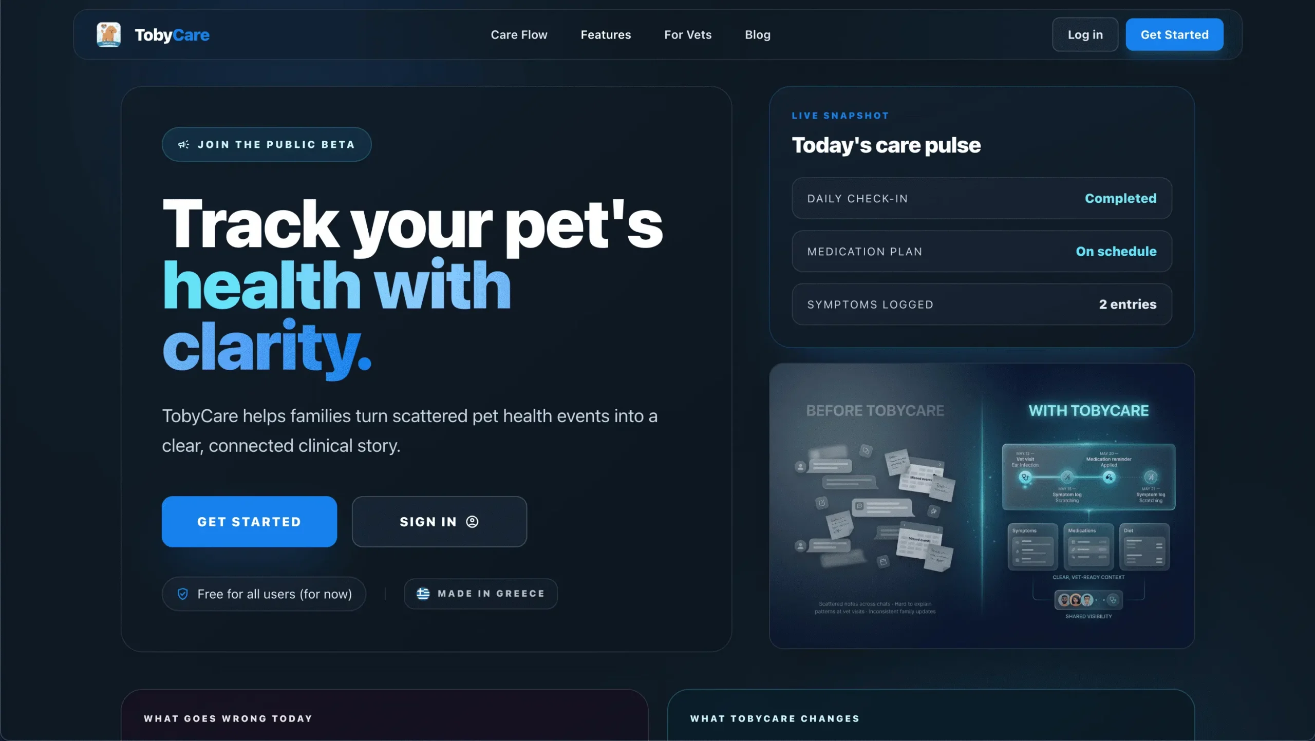 TobyCare app interface preview